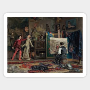 In The Artist's Studio by Julius LeBlanc Stewart Sticker